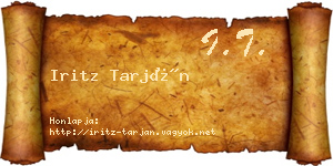 Iritz Tarján névjegykártya